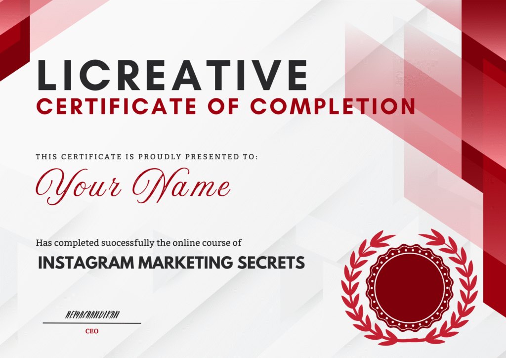Licreative Certificate